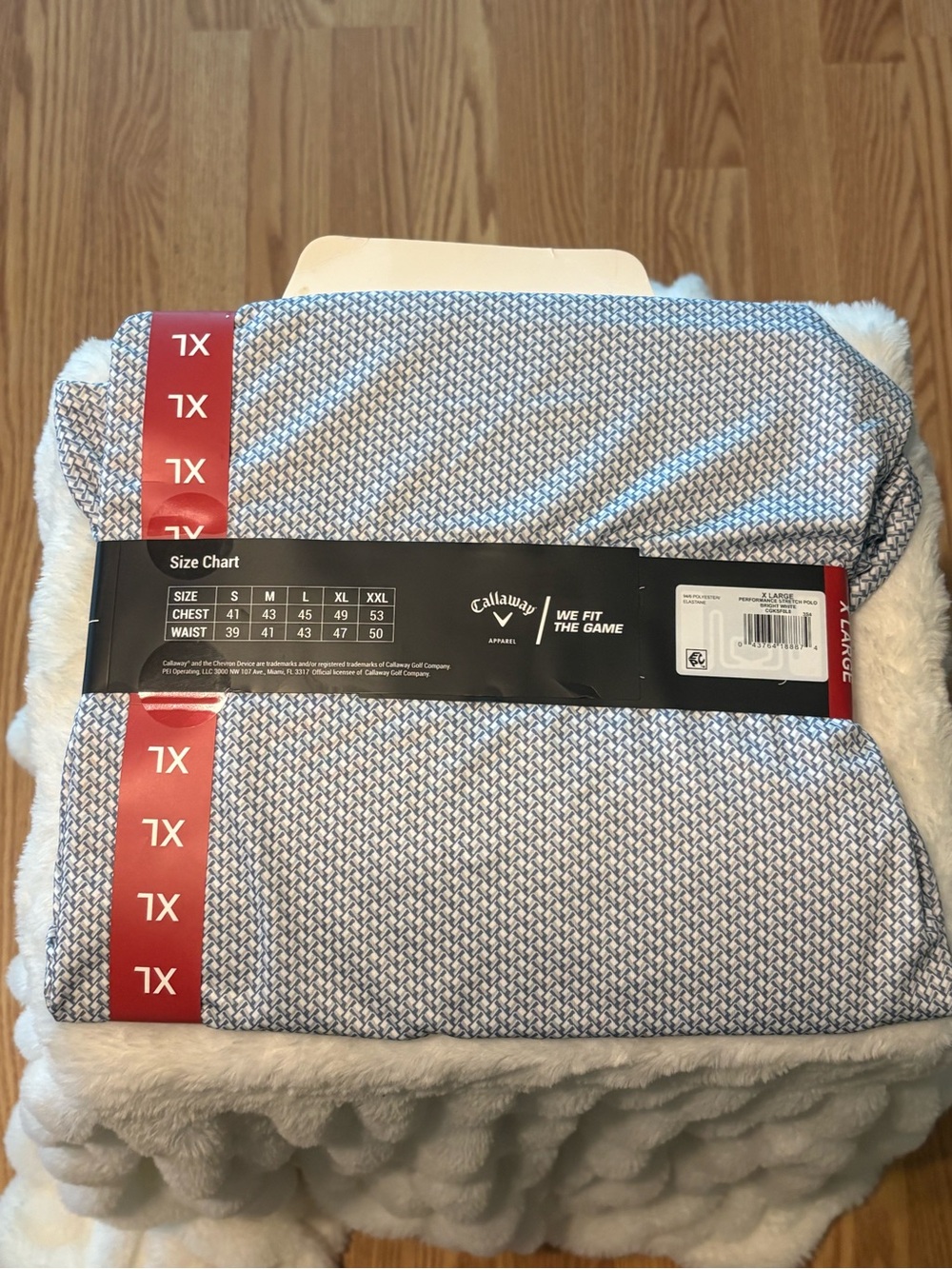 Callaway Blue and White Patterned Polo Shirt - Picture 5 of 6